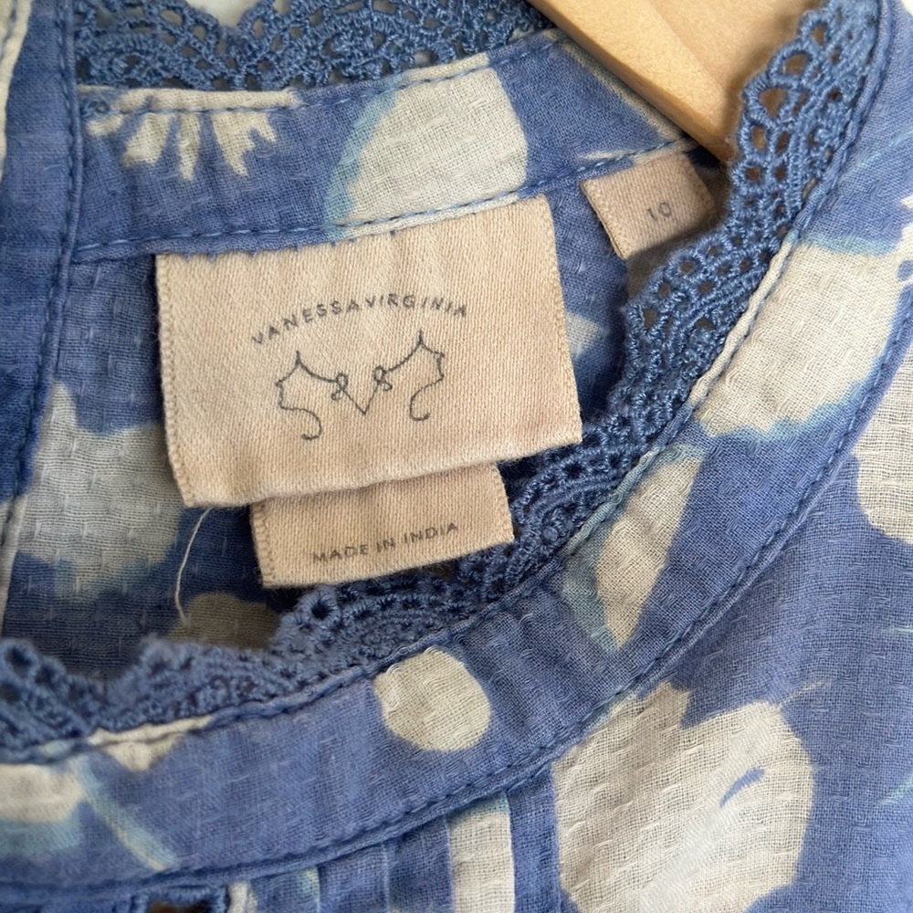 Anthropologie Vanessa & Virginia Floral Top - Size 10 - Picture 6 of 8